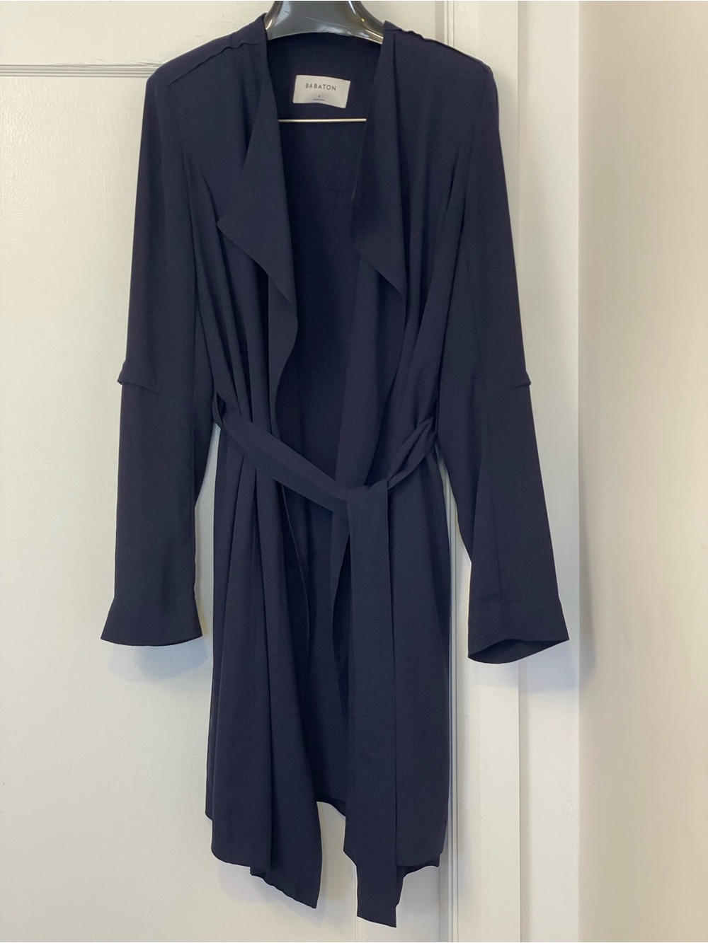 Babaton Navy Belted Trench Coat
